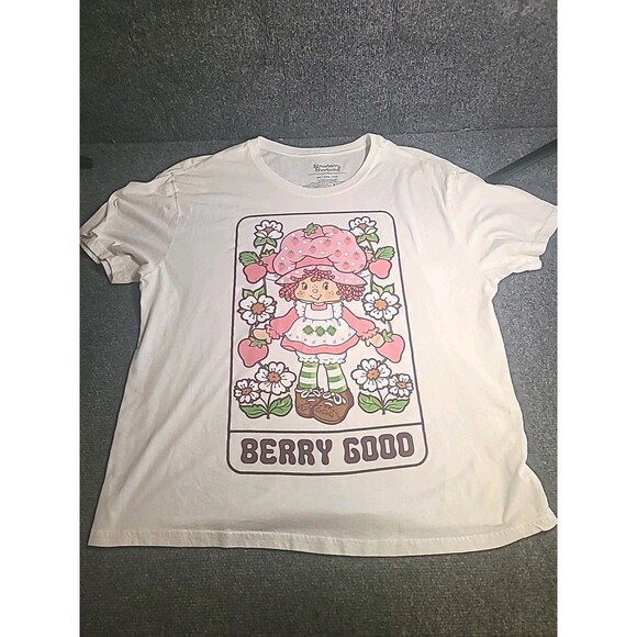 Strawberry Shortcake Berry Good Womans Tshirt Adult 2XL Flowers Strawberries - Picture 2 of 6